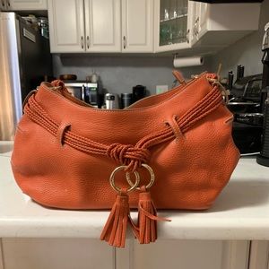 Anya Hindmarch leather saddle bag w/ tassels